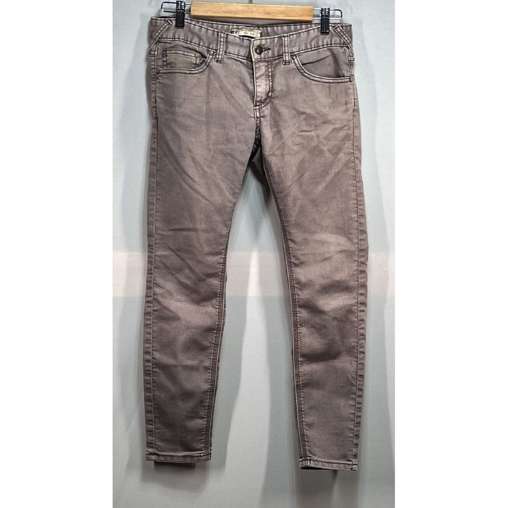 Free People Womens Tan Coyote Skinny Jeans Mid Rise Zip Fly Closure 5-Pocket 27
